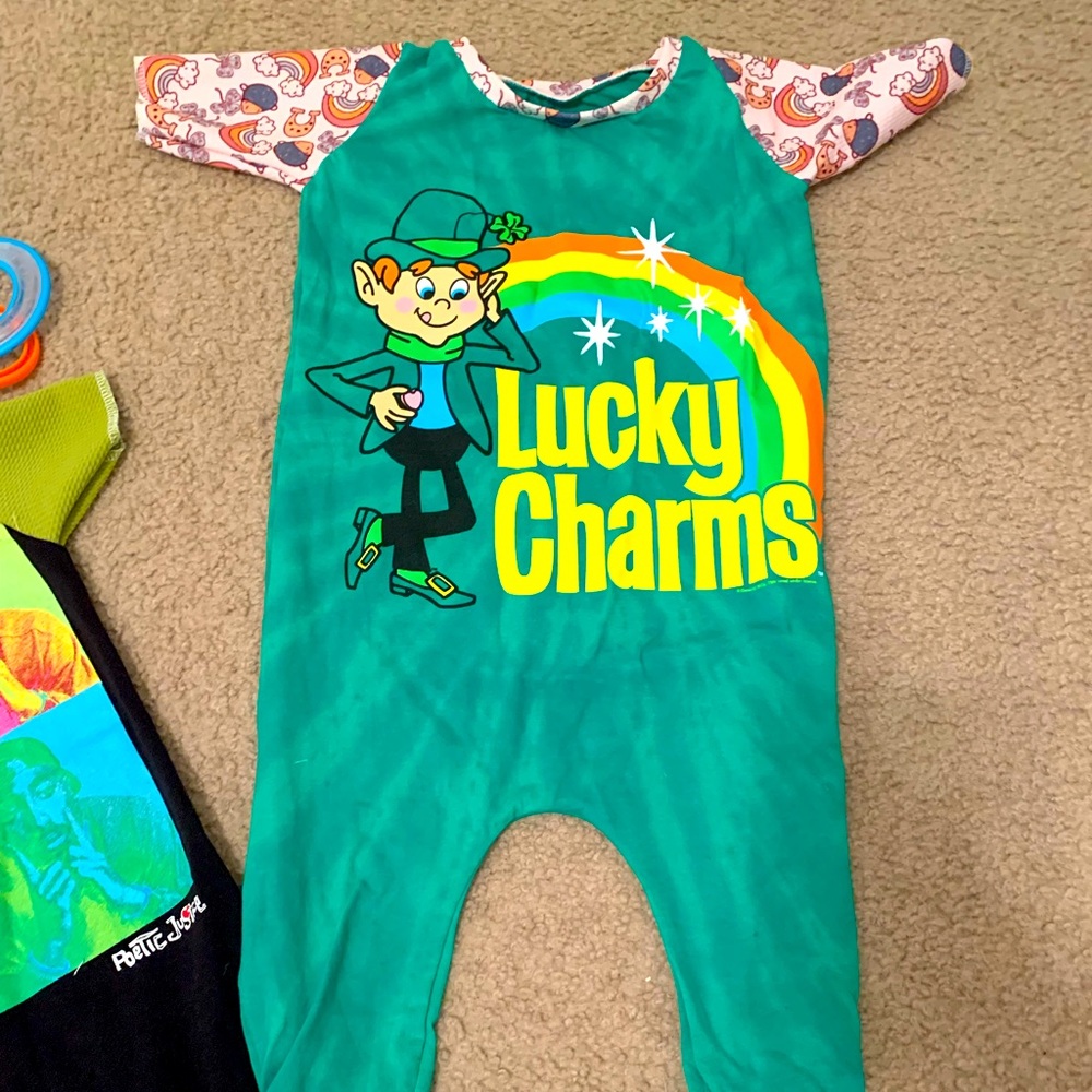 Lucky charms romper handmade shop